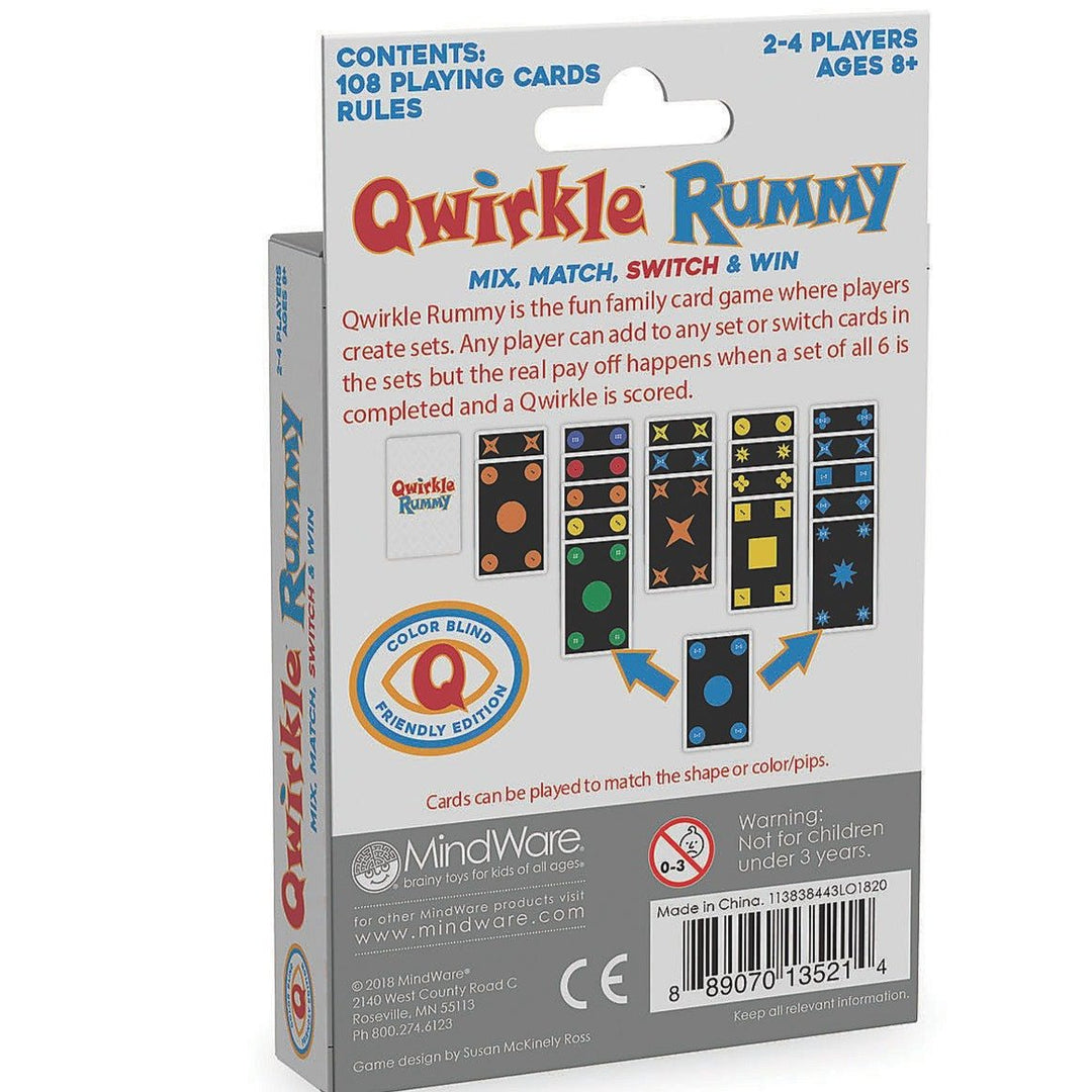 MindWare Games Qwirkle Rummy Color Blind Edition