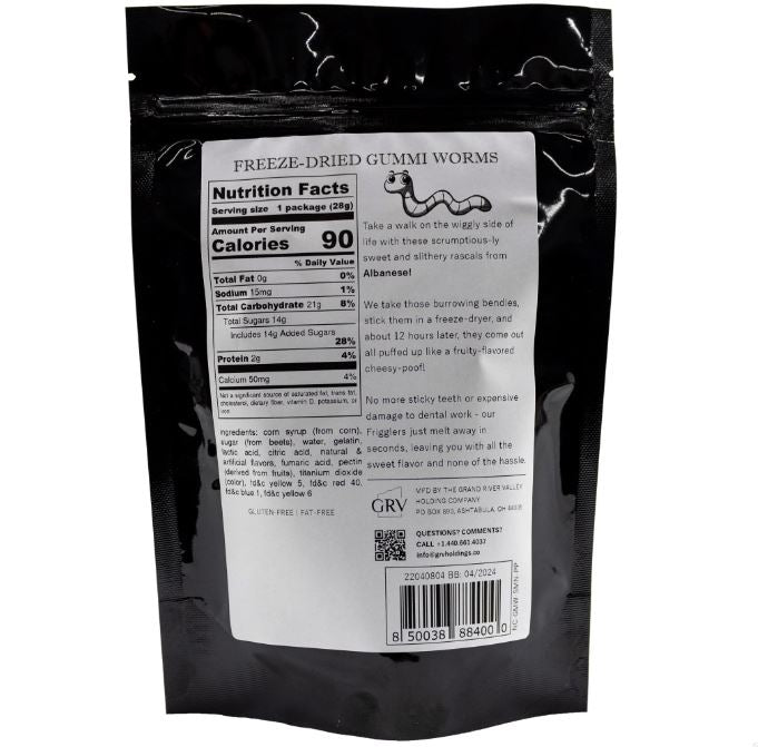 North Coast Candy Co Candy Sour Mini Neon Frigglers (Freeze-Dried Albanese mini Neon Gummi Worms)