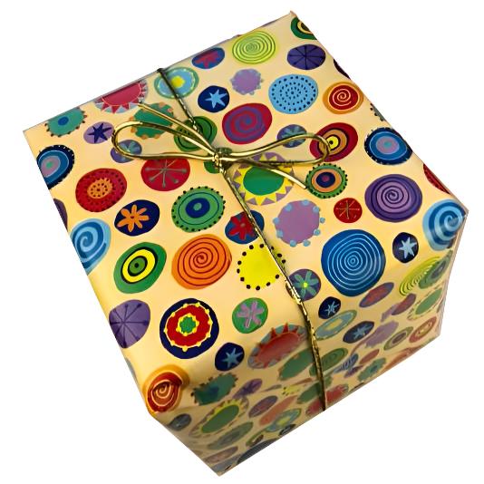 Off the Wagon Shop Gift & Flat Wrap Lemony Circles Gift Wrapping