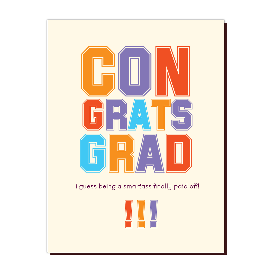 Offensive Delightful Greeting Cards Grad Congrats Card