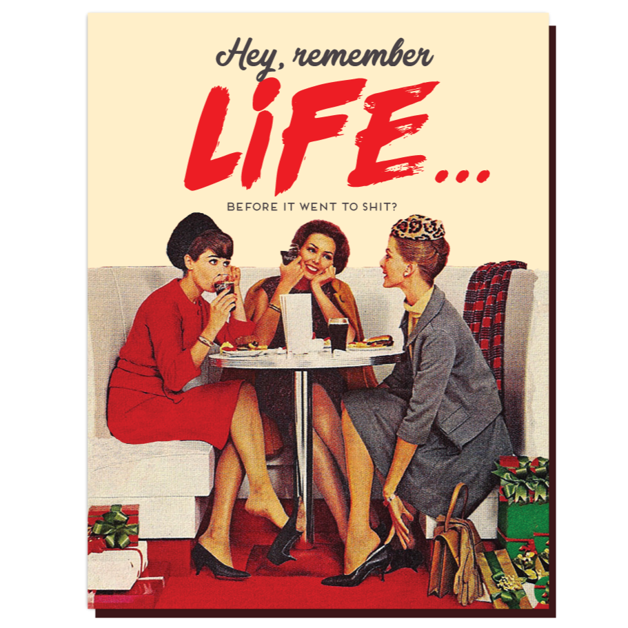 Offensive Delightful Greeting Cards Life Before it went to shit Card