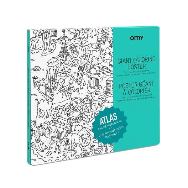OMY Arts & Crafts Giant Atlas Coloring Poster - folded