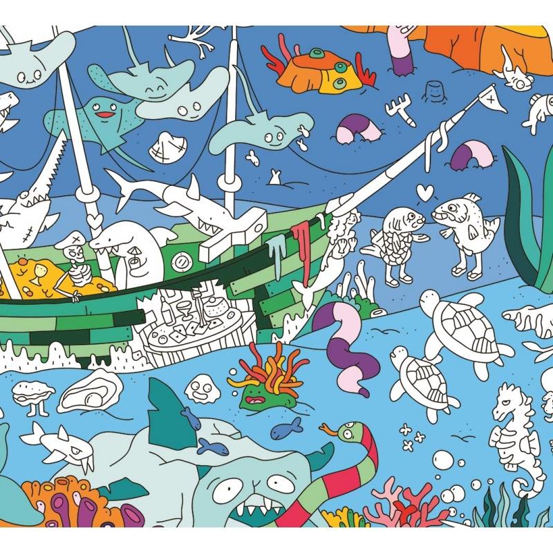 OMY Arts & Crafts Giant Ocean Coloring Poster - folded