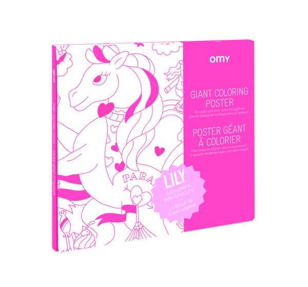 OMY Arts & Crafts Giant Unicorn Coloring Poster - folded
