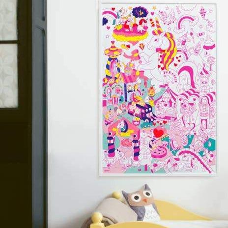 OMY Arts & Crafts Giant Unicorn Coloring Poster - folded