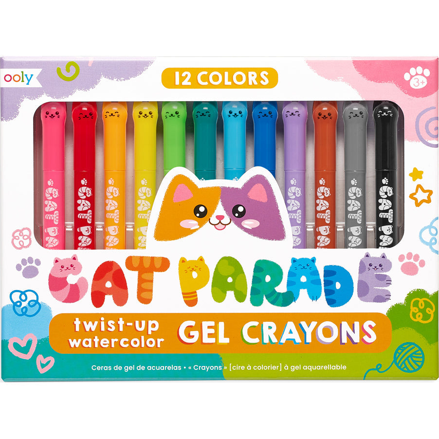 OOLY Arts & Crafts Cat Parade Watercolor Gel Crayons