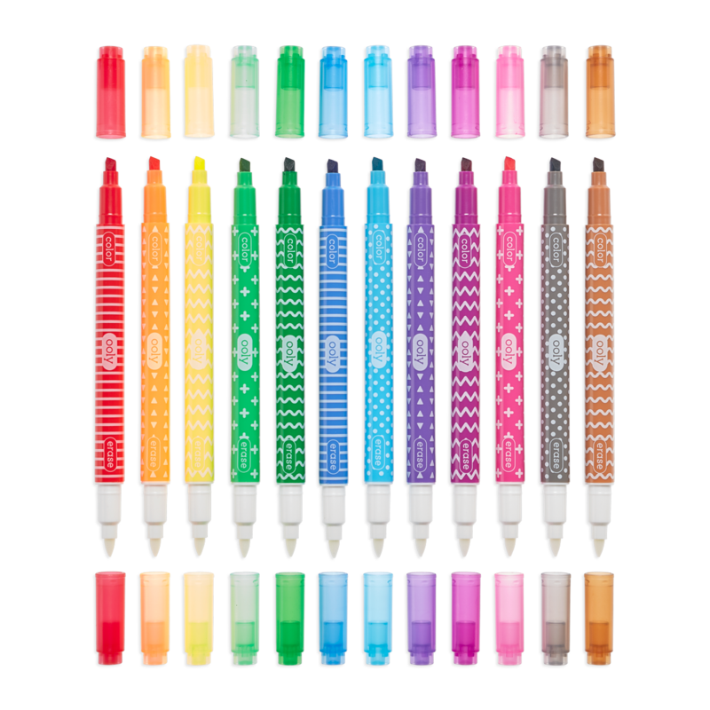 OOLY Arts & Crafts Make No Mistake Erasable Markers - Set of 12