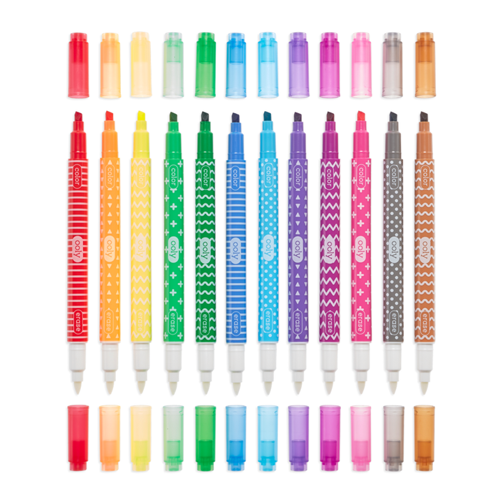 OOLY Arts & Crafts Make No Mistake Erasable Markers - Set of 12