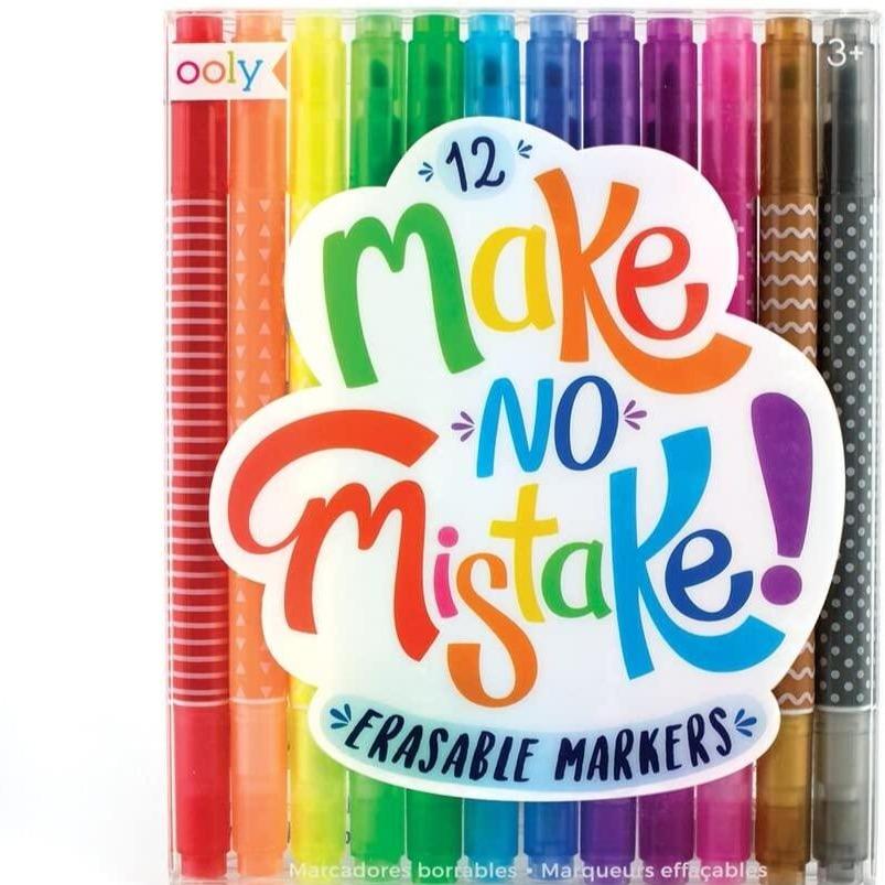 OOLY Arts & Crafts Make No Mistake Erasable Markers - Set of 12