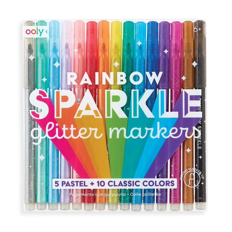 OOLY Arts & Crafts Rainbow Sparkle Glitter Markers