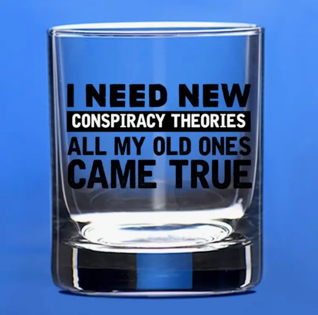 Patriots Cave Drinkware & Mugs Need New Conspiracy Theories  Whiskey Glass