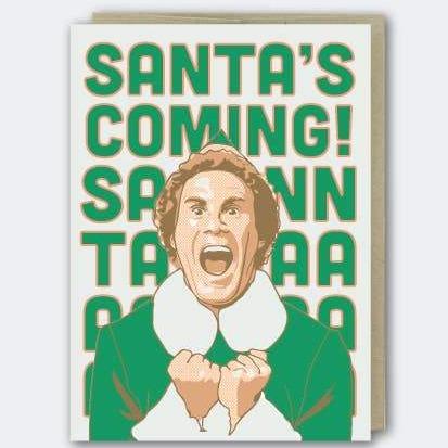 Pike Street Press Greeting Cards Elf Santa's Coming! Letterpress Card