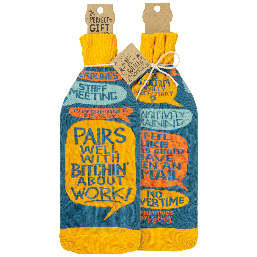 Primitives by Kathy Drinkware & Mugs Pairs Well with Bitching about work Bottle Sock