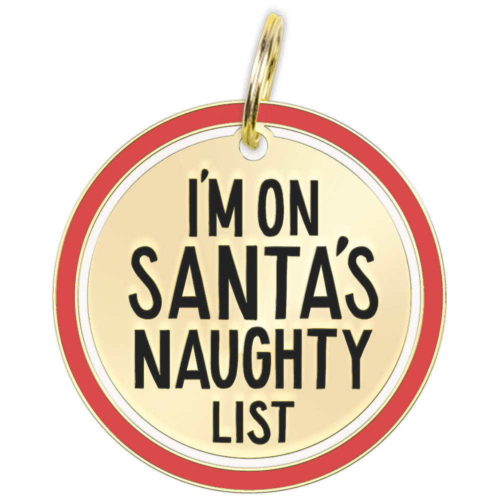 Primitives by Kathy Funny Novelties Santa's Naughty List - collar charm
