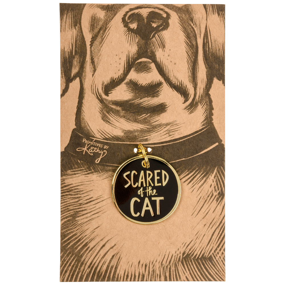 Primitives by Kathy Funny Novelties Scared of the Cat - collar charm
