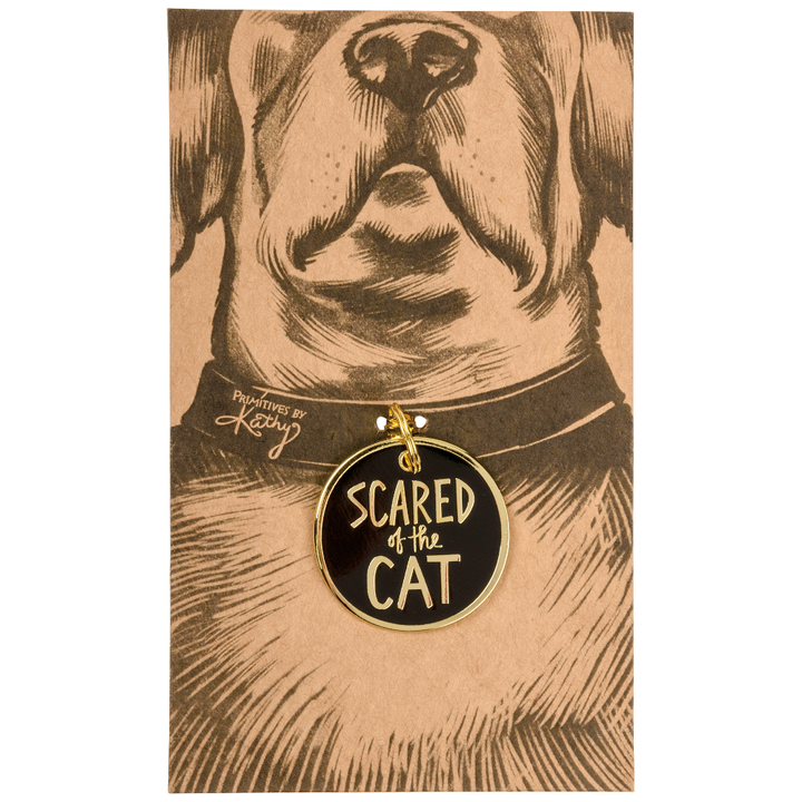 Primitives by Kathy Funny Novelties Scared of the Cat - collar charm