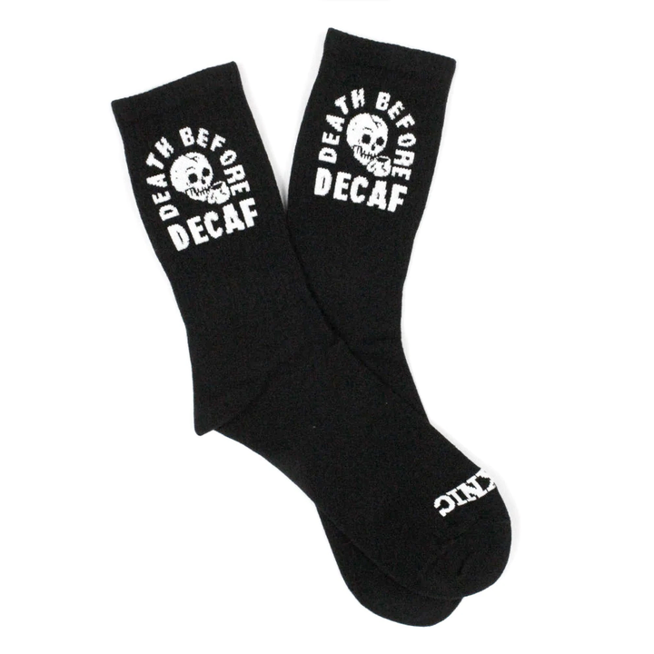 Pyknic Socks & Tees Death Before Decaf Coffee Crew Socks