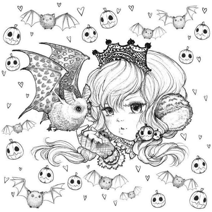 Random House Books Pop Manga Cute and Creepy Coloring Book