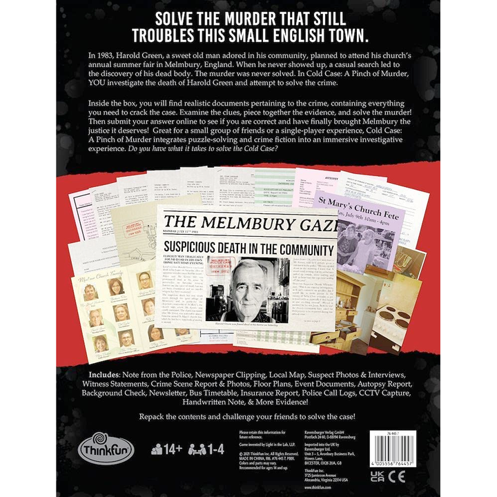 Ravensburger Games Cold Case A Pinch of Murder