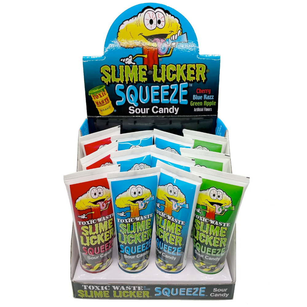Redstone Foods Candy Toxic Waste Sour Slime Licker Squeeze Candy - 1 random flavored tube