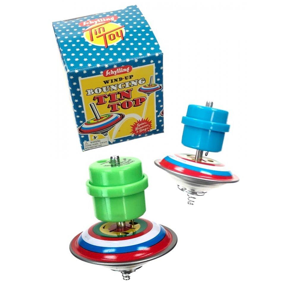 Schylling IMPULSE Retro Wind-up Bouncing Tin Top