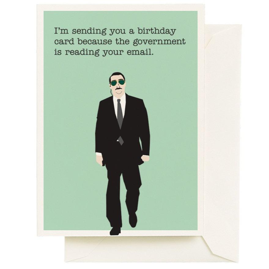 Seltzer Greeting Cards Government Spy Birthday Card