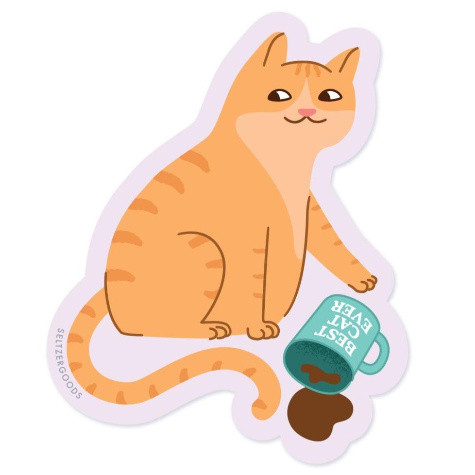 Seltzer Magnets & Stickers Coffee Cat Seltzer Sticker