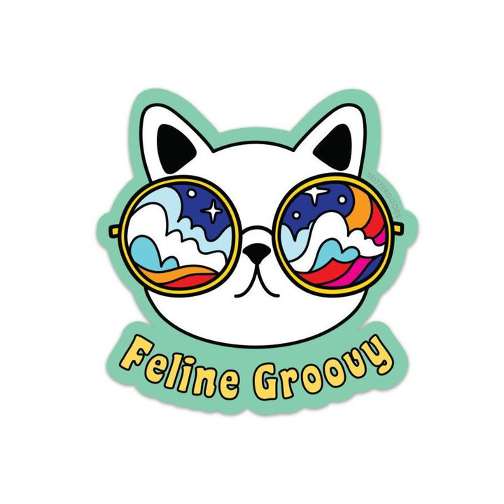Seltzer Magnets & Stickers Feline Groovy Seltzer Sticker
