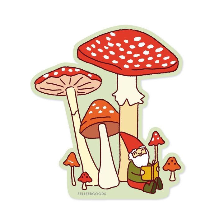 Seltzer Magnets & Stickers Gnome Mushroom Seltzer Sticker
