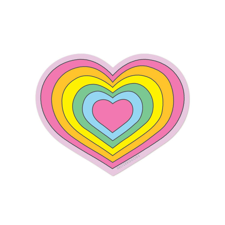 Seltzer Magnets & Stickers Rainbow Heart Seltzer Sticker