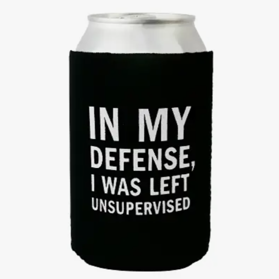 Snark City Drinkware & Mugs In My Defense I was left Unsupervised Can Cooler