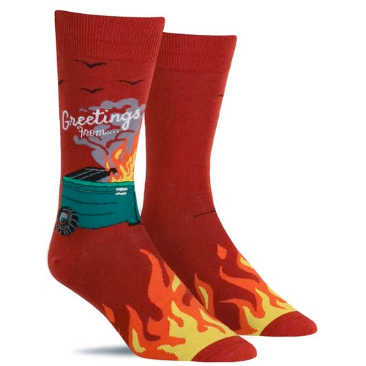 Sock IT TO Me Socks & Tees Dumpster Fire Crew Socks