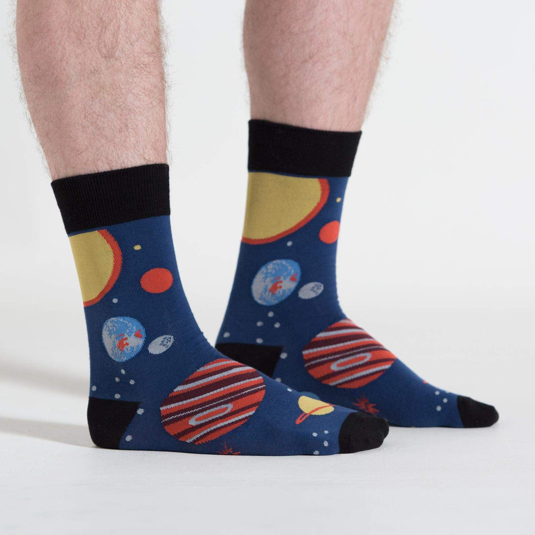 Sock IT TO Me Socks & Tees Planets Men's Crew Socks