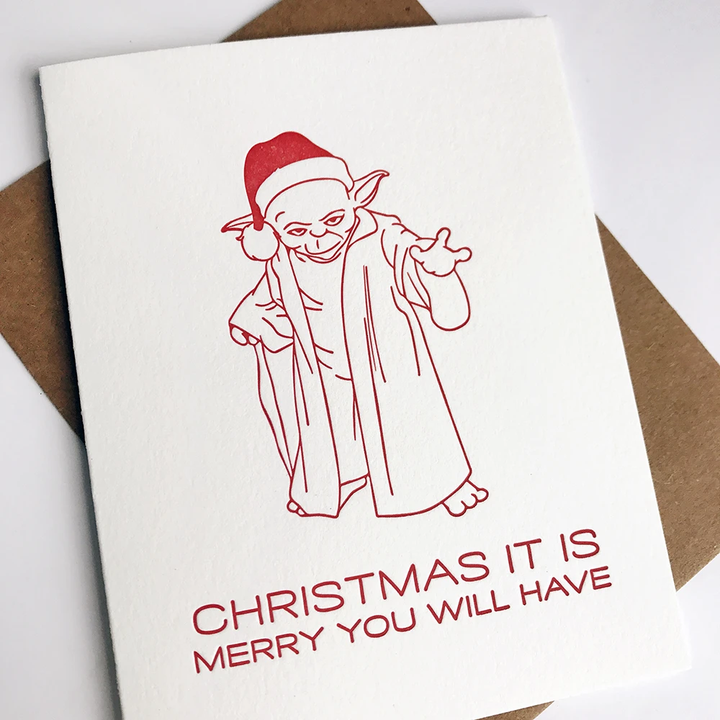Steel Petal Press Greeting Cards Christmas It Is - Yoda Holiday Christmas Card