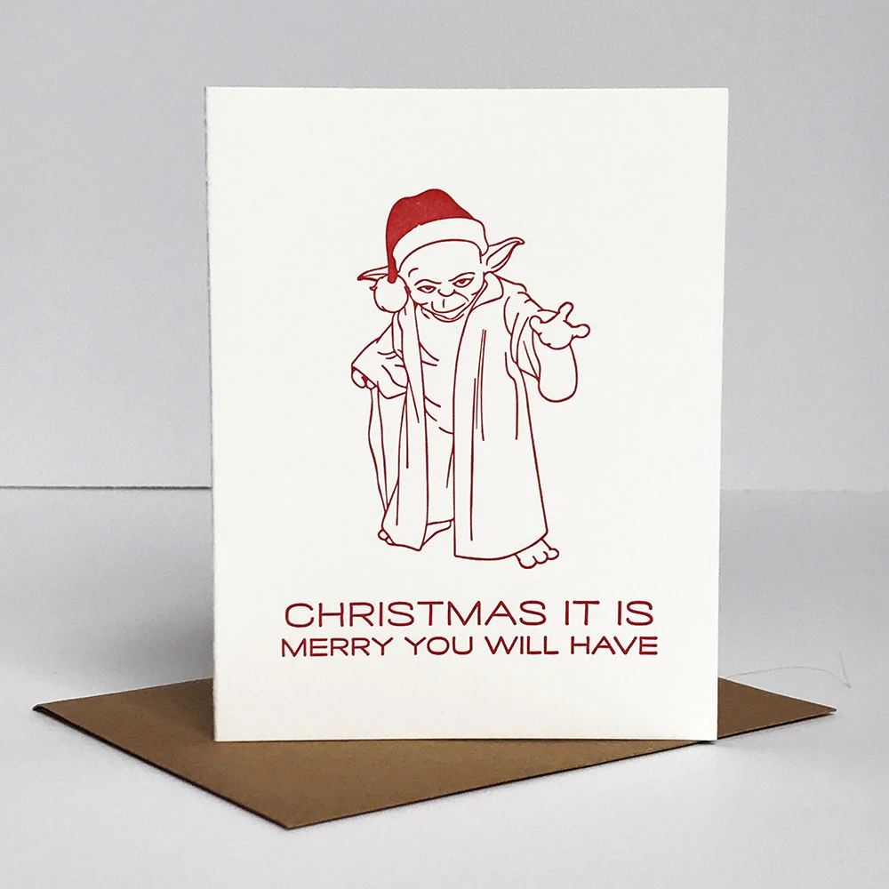 Steel Petal Press Greeting Cards Christmas It Is - Yoda Holiday Christmas Card