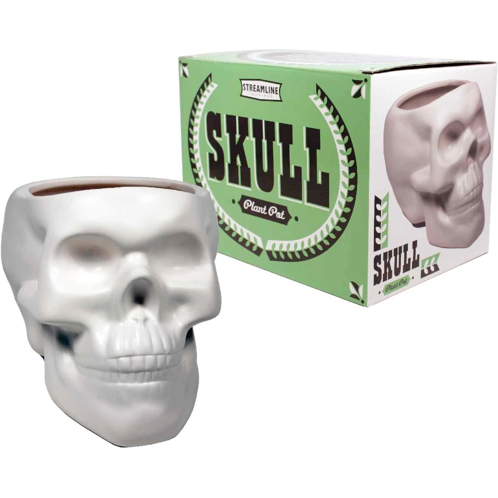 Streamline Home Decor Bone Skull Planter Pot