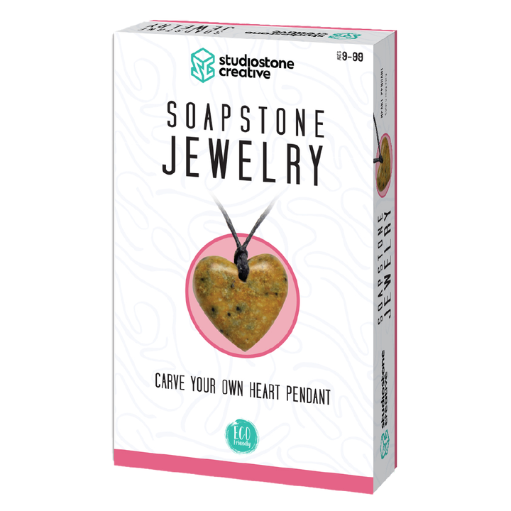 StudioStone Arts & Crafts Heart Pendant Soapstone Jewelry Kit