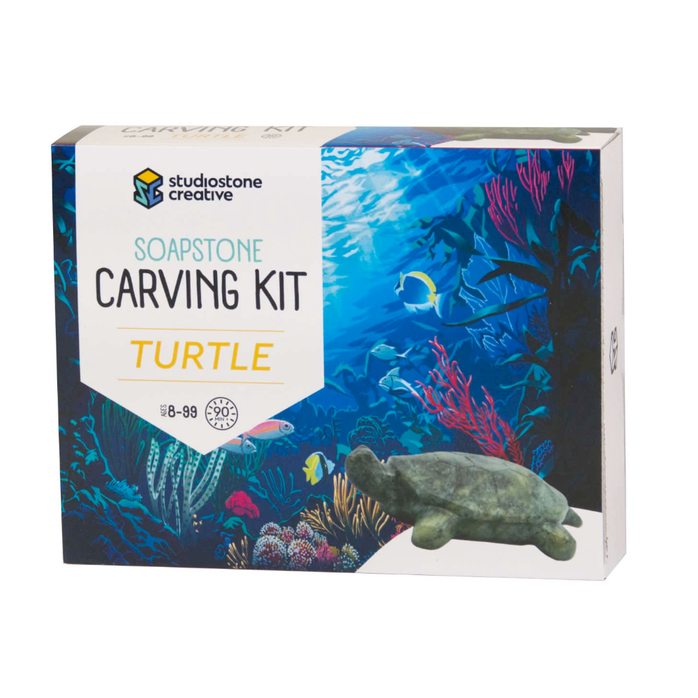StudioStone Arts & Crafts Turtle Soapstone Carving Craft Kit