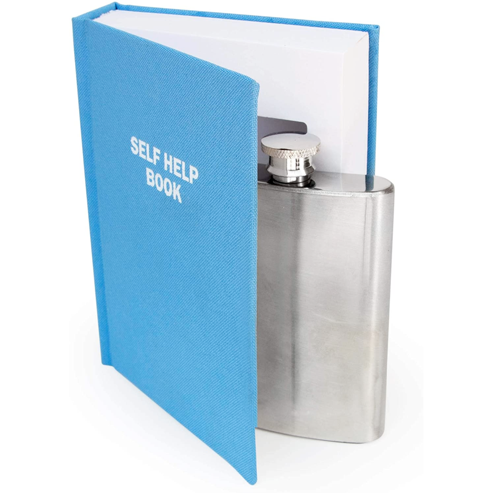SUCK UK Personal Care Self Help Book (with hidden flask)