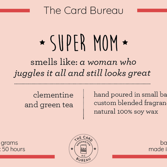 The Card Bureau Home Decor Super Mom Candle - 8 oz