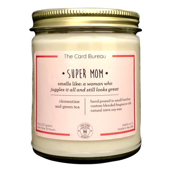 The Card Bureau Home Decor Super Mom Candle - 8 oz