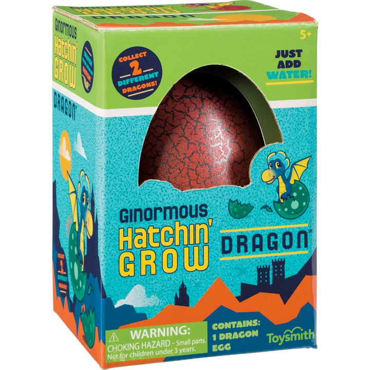 Toysmith Toy Novelties Ginormous Hatchin Grow Dragon