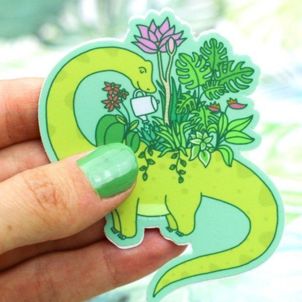 Turtle's Soup Magnets & Stickers Leafy Brontosaurus Turtle Soup Sticker