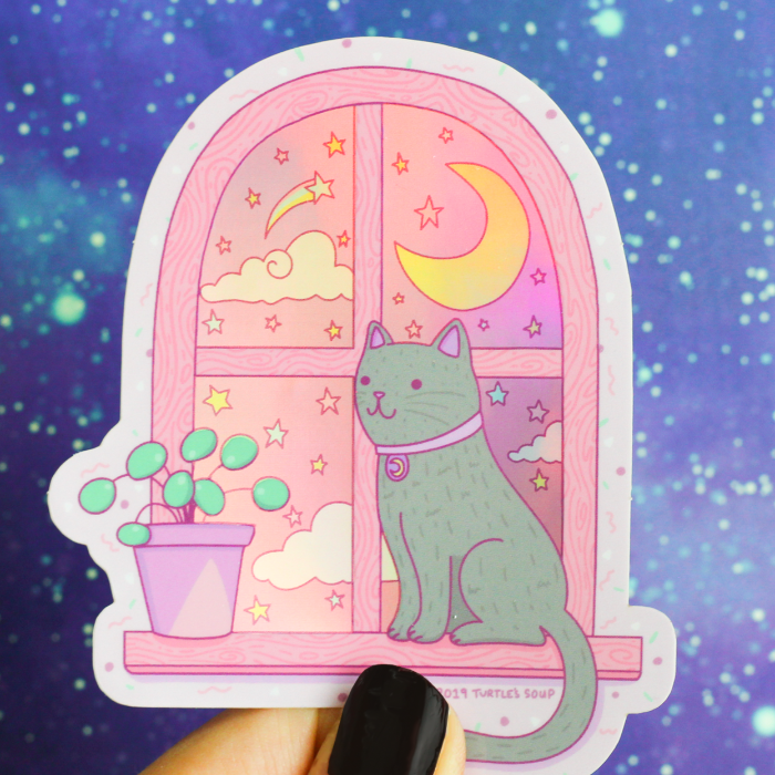 Turtle's Soup Magnets & Stickers Magical Cat Moonlight Turtle Soup Sticker