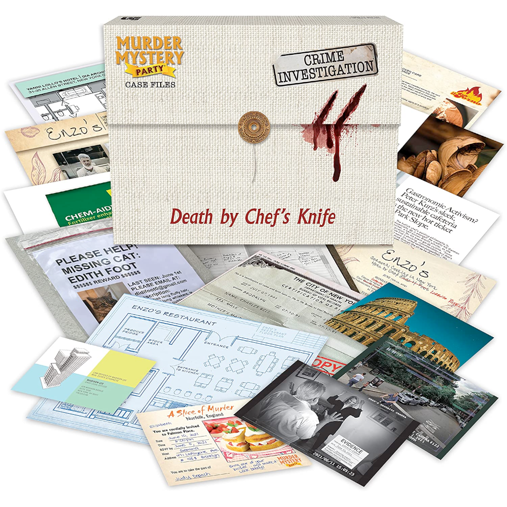University Games GAMES Death by Chef's Knife Murder Mystery Party Case Files