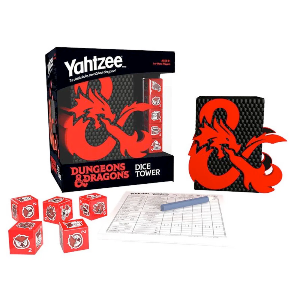 USAopoly Games Dungeons & Dragons Yahtzee & Dice Tower