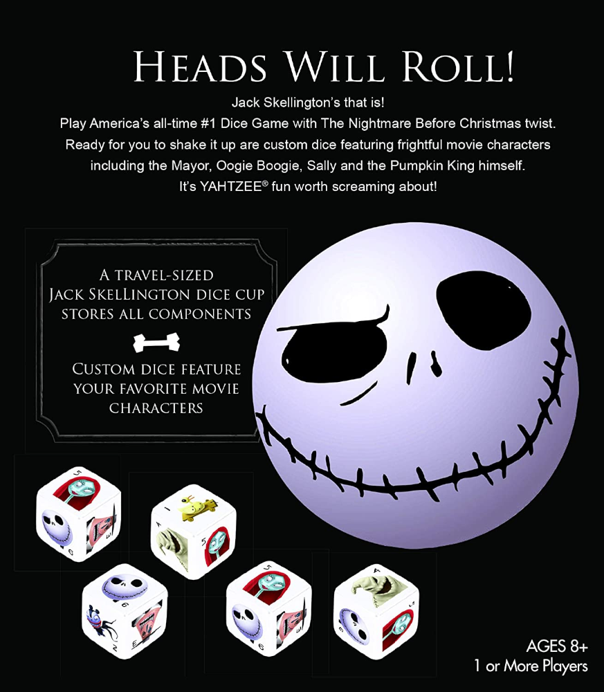 Yahtzee Dice Game, The Nightmare Before Christmas