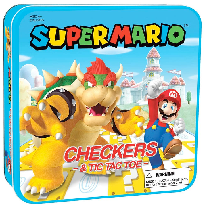 USAopoly Games Super Mario vs Bowser Checkers and Tic Tac Toe