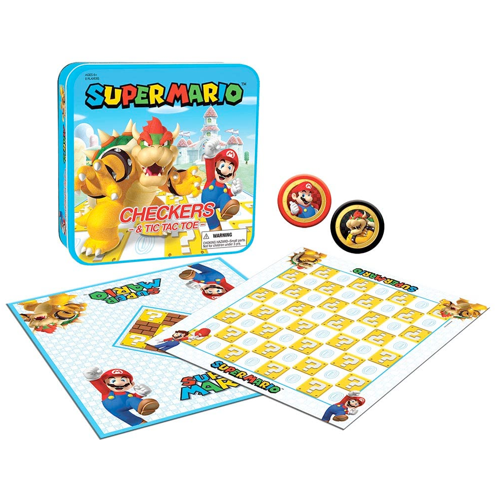 USAopoly Games Super Mario vs Bowser Checkers and Tic Tac Toe