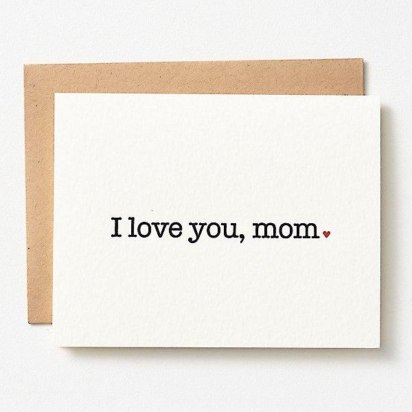 Waste Not Paper STATIONARY - ST Greeting Cards I Love You Mom - letterpress card